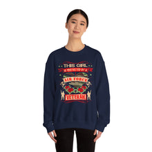 Load image into Gallery viewer, This Girl is Proteced by an Air Force Veteran Longsleeve Sweatshirt
