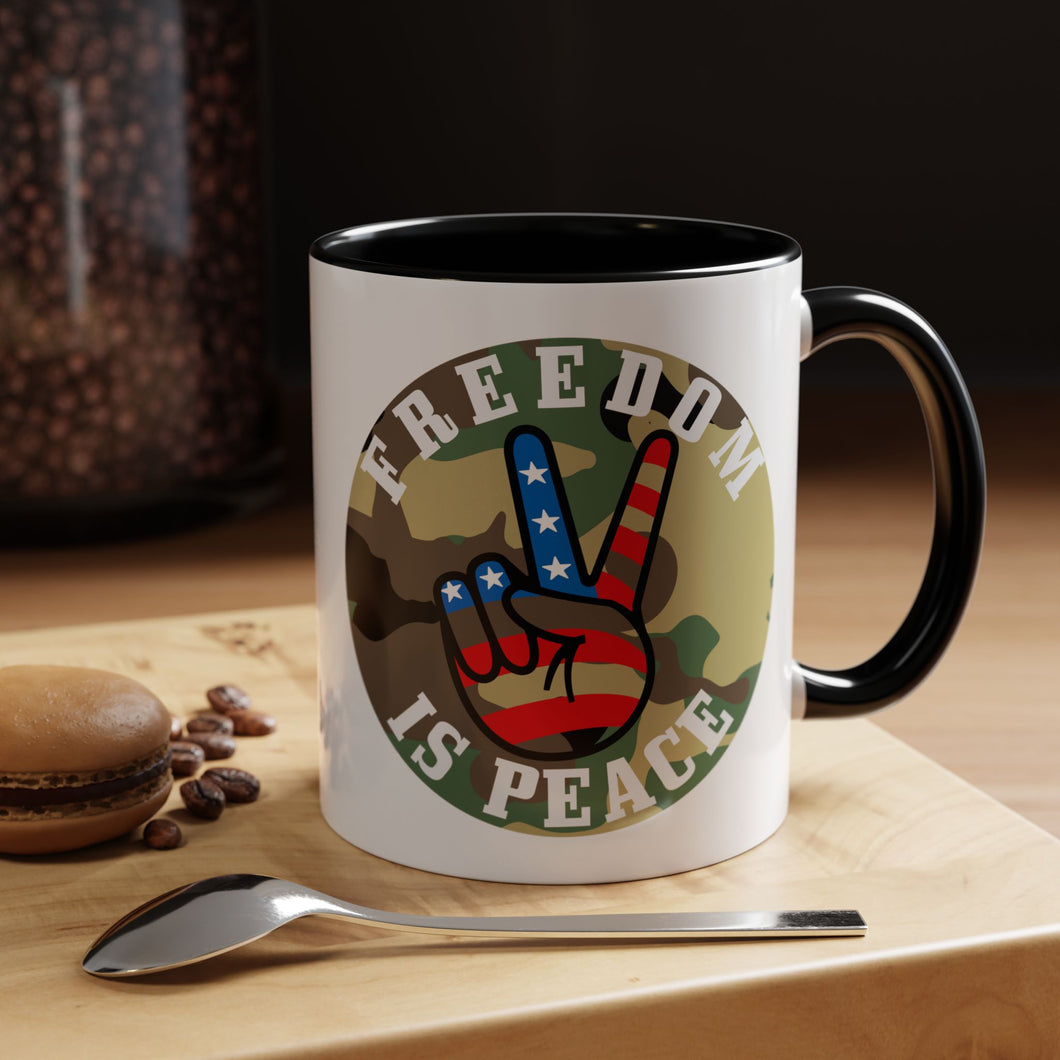 Freedom is Peace Accent Coffee Mug, 11oz