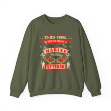 Load image into Gallery viewer, This Girl is Proteced by a Marine Veteran Longsleeve Sweatshirt
