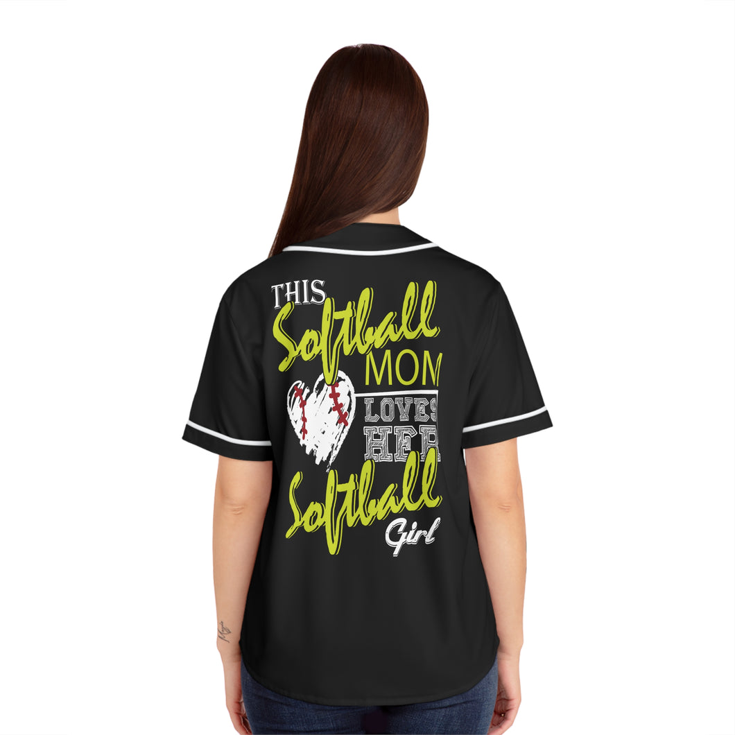 This Softball Mom Loves Her Softball Girl short sleeve Baseball Jersey: