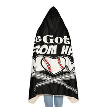 Load image into Gallery viewer, He Got His Baseball Talent From His Mom Snuggle Hooded Blanket – Cozy Hooded Blanket for Proud Baseball Moms
