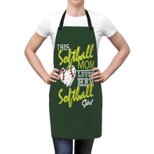 Load image into Gallery viewer, This Softball Mom Loves Her Softball Girl Kitchen Apron – Cute Cooking Apron for Proud Softball Moms
