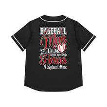 Load image into Gallery viewer, &quot;This Baseball Mom Raised Her Hero&quot; Baseball Jersey – Proud Parent Fan Apparel
