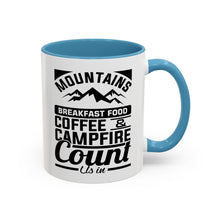 Load image into Gallery viewer, Coffee Mug - Camping Mountains Friends Fireside Coffee Design
