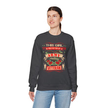 Load image into Gallery viewer, This Girl is Proteced by a Army Veteran Longsleeve Sweatshirt
