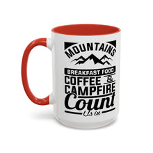 Load image into Gallery viewer, Coffee Mug - Camping Mountains Friends Fireside Coffee Design
