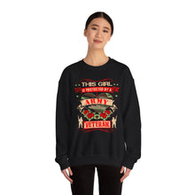 Load image into Gallery viewer, This Girl is Proteced by a Army Veteran Longsleeve Sweatshirt
