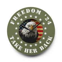 Load image into Gallery viewer, Freedom 24 Take Her Back Acrylic Wall Clock
