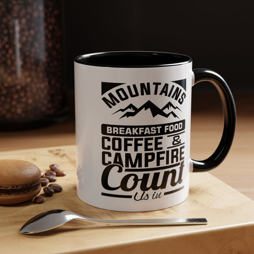 Coffee Mug - Camping Mountains Friends Fireside Coffee Design