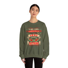 Load image into Gallery viewer, This Girl is Proteced by a Army Veteran Longsleeve Sweatshirt
