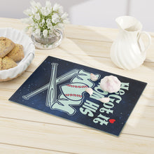 Load image into Gallery viewer, He-got-it-from-his-baseball-mom-tempered-glass-cutting-board-dishwasher-safe
