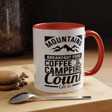 Load image into Gallery viewer, Coffee Mug - Camping Mountains Friends Fireside Coffee Design
