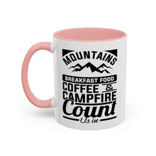 Load image into Gallery viewer, Coffee Mug - Camping Mountains Friends Fireside Coffee Design
