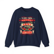 Load image into Gallery viewer, This Girl is Proteced by a Army Veteran Longsleeve Sweatshirt
