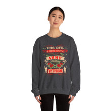 Load image into Gallery viewer, This Girl is Proteced by a Army Veteran Longsleeve Sweatshirt
