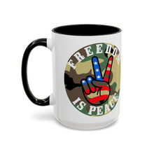 Load image into Gallery viewer, Freedom is Peace Accent Coffee Mug, 11oz
