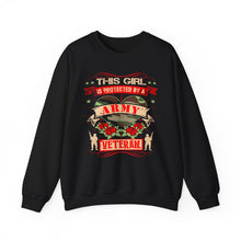 Load image into Gallery viewer, This Girl is Proteced by a Army Veteran Longsleeve Sweatshirt
