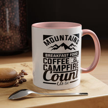 Load image into Gallery viewer, Coffee Mug - Camping Mountains Friends Fireside Coffee Design
