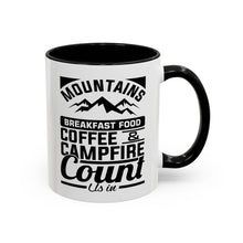 Load image into Gallery viewer, Coffee Mug - Camping Mountains Friends Fireside Coffee Design
