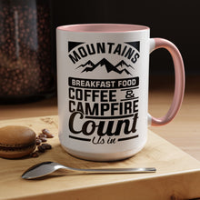 Load image into Gallery viewer, Coffee Mug - Camping Mountains Friends Fireside Coffee Design
