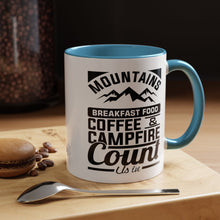 Load image into Gallery viewer, Coffee Mug - Camping Mountains Friends Fireside Coffee Design
