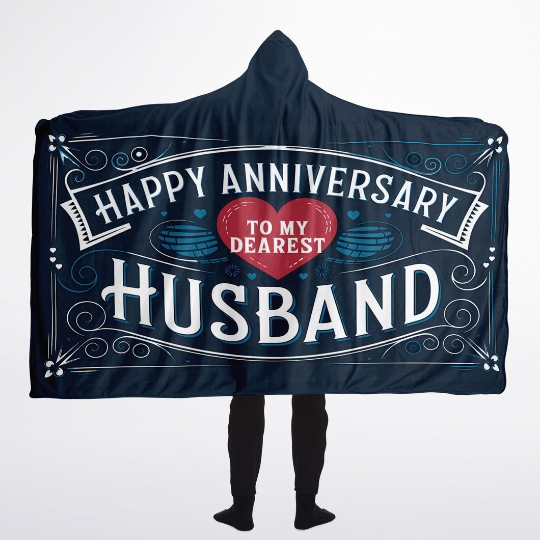 Happy Anniversary to my Dearest Husband Hoodie Blanket