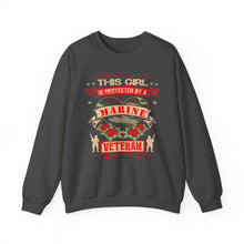 Load image into Gallery viewer, This Girl is Proteced by a Marine Veteran Longsleeve Sweatshirt
