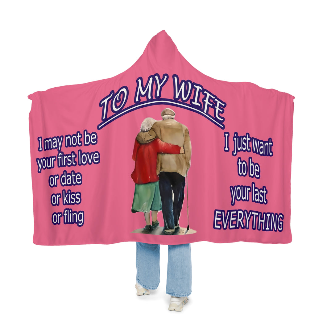 To My Wife Snuggle Hoodie Blanket