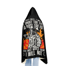 Load image into Gallery viewer, Duty Calls Firefighter Hooded Snuggle Blanket – Cozy Blanket for Proud Firefighter Families
