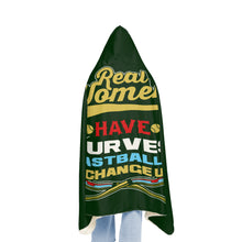 Load image into Gallery viewer, Real Women Have Curve Balls, a Fastball, and a Change-Up Hooded Snuggle Blanket
