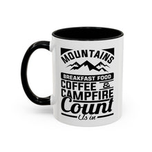 Load image into Gallery viewer, Coffee Mug - Camping Mountains Friends Fireside Coffee Design
