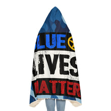 Load image into Gallery viewer, Blue Lives Matter Police Hooded Snuggle Blanket – Cozy Blanket for Law Enforcement Supporters
