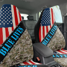 Load image into Gallery viewer, Blue Lives Matter Car Seat Covers Free Shipping in the USA
