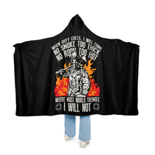 Load image into Gallery viewer, Duty Calls Firefighter Hooded Snuggle Blanket – Cozy Blanket for Proud Firefighter Families
