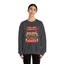 Load image into Gallery viewer, This Girl is Proteced by a Marine Veteran Longsleeve Sweatshirt
