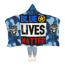 Load image into Gallery viewer, Blue Lives Matter Police Hooded Snuggle Blanket – Cozy Blanket for Law Enforcement Supporters
