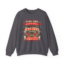 Load image into Gallery viewer, This Girl is Proteced by a Marine Veteran Longsleeve Sweatshirt
