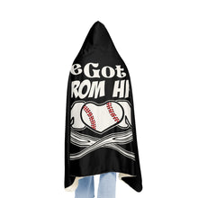 Load image into Gallery viewer, He Got His Baseball Talent From His Mom Snuggle Hooded Blanket – Cozy Hooded Blanket for Proud Baseball Moms
