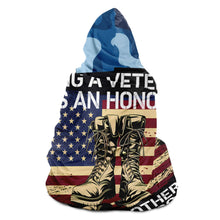 Load image into Gallery viewer, Being a Veteran is an Honor Being a Mother is Priceless Hooded Blanket
