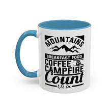 Load image into Gallery viewer, Coffee Mug - Camping Mountains Friends Fireside Coffee Design
