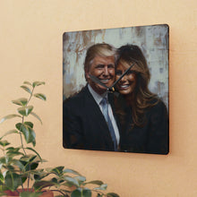 Load image into Gallery viewer, Donald and Melania Trump Acrylic Wall Clock
