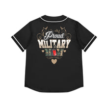 Load image into Gallery viewer, Proud Military Mom Women&#39;s Baseball Jersey – Patriotic Support Apparel
