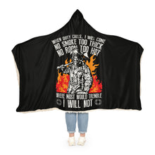 Load image into Gallery viewer, Duty Calls Firefighter Hooded Snuggle Blanket – Cozy Blanket for Proud Firefighter Families
