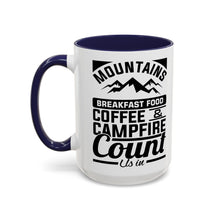 Load image into Gallery viewer, Coffee Mug - Camping Mountains Friends Fireside Coffee Design
