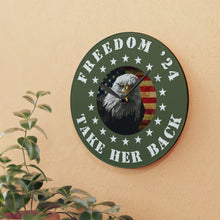 Load image into Gallery viewer, Freedom 24 Take Her Back Acrylic Wall Clock
