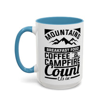 Load image into Gallery viewer, Coffee Mug - Camping Mountains Friends Fireside Coffee Design
