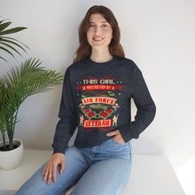 Load image into Gallery viewer, This Girl is Proteced by an Air Force Veteran Longsleeve Sweatshirt
