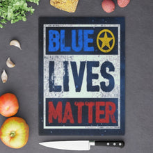 Load image into Gallery viewer, Blue Lives Matter Tempered Glass Cutting Board
