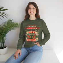 Load image into Gallery viewer, This Girl is Proteced by a Navy Veteran Longsleeve Sweatshirt
