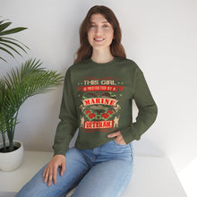 Load image into Gallery viewer, This Girl is Proteced by a Marine Veteran Longsleeve Sweatshirt
